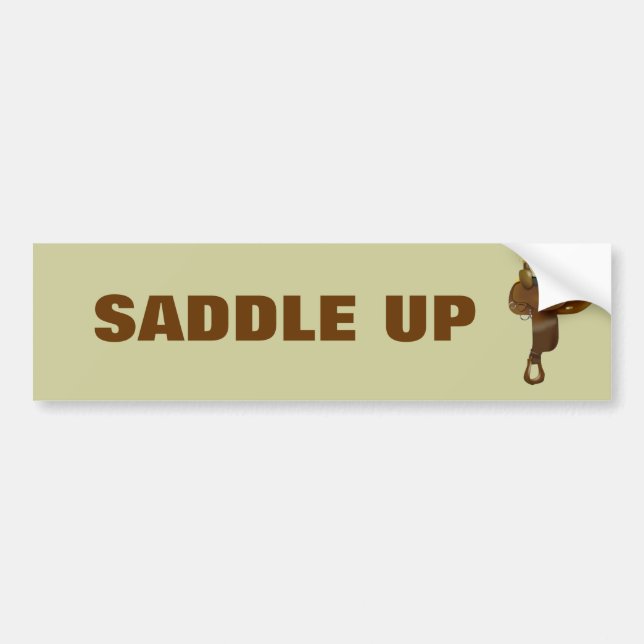 Horse Saddle Bumper Sticker (Front)
