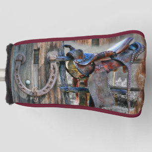 Horse Saddle Horseshoe Rustic Western Golf Head Cover