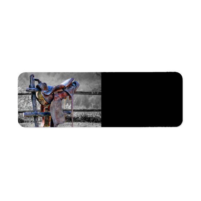 Horse Saddle On Corral Fence Western (Front)