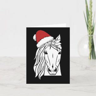 Horse Santa Hat Christmas Pajama Horseback Riding Card