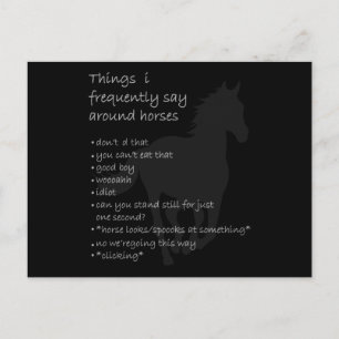 Horse Saying Funny Horse Quote Gift Girls Women Postcard