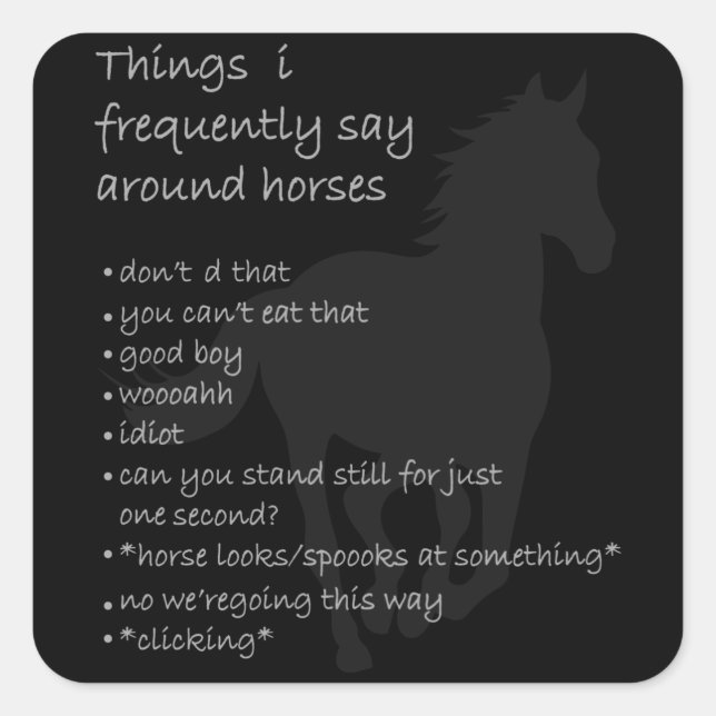 Horse Saying Funny Horse Quote Gift Girls Women Square Sticker (Front)