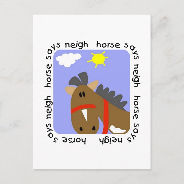 Horse Says Neigh Tshirts and Gifts Postcard (Front)
