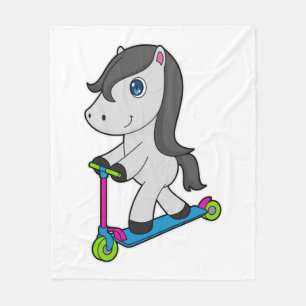 Horse Scooter Fleece Blanket