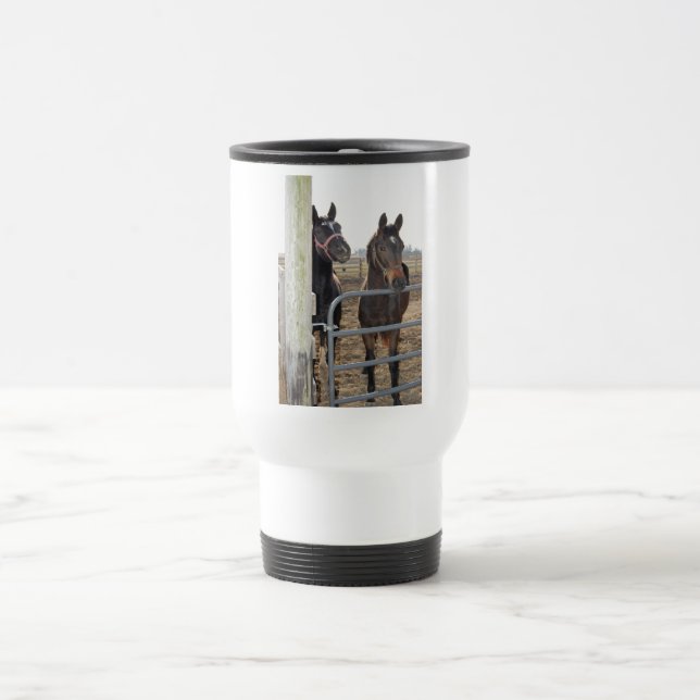 Horse Sense Horses Travel Mug (Center)