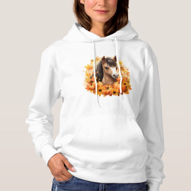 Horse Series Fall Basic Hooded Sweatshirt (Front)