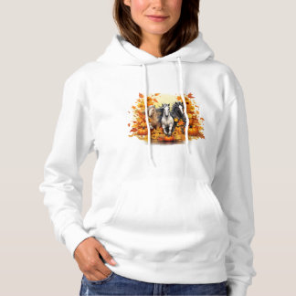 Horse Series Fall Basic Hooded Sweatshirt