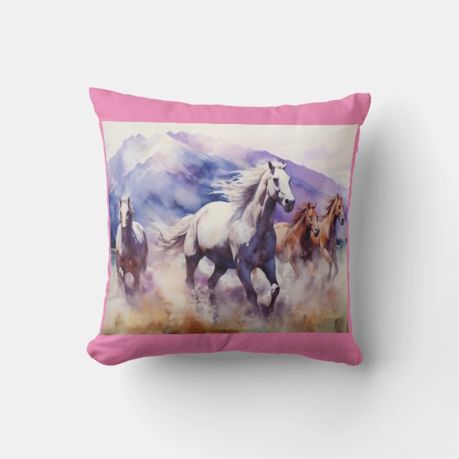 Horse Series Throw Pillow 16"x16" (Front)