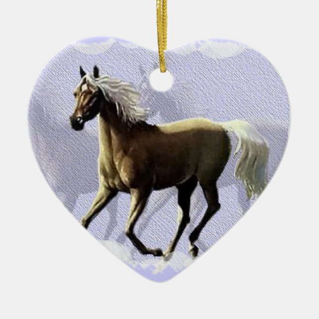 Horse Shadow Ceramic Tree Decoration (Front)