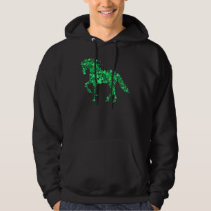 Horse Shamrock Horseback Riding Equestrian Patric Hoodie