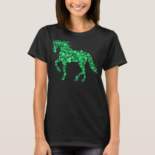 Horse Shamrock Horseback Riding Equestrian Tee Pat
