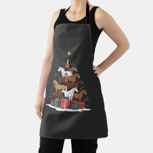 Horse Shaped Christmas Tree Equine Xmas  Apron