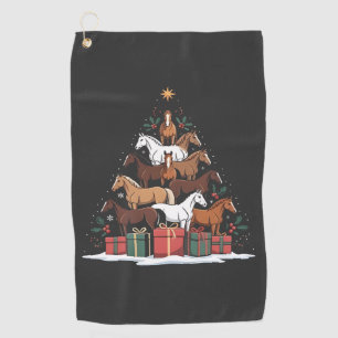 Horse Shaped Christmas Tree Equine Xmas Golf Towel