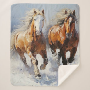 Horse Sherpa Blanket