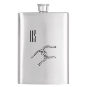 Horse Shoes Monogram Hip Flask