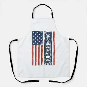 Horse Show Dad American Flag Vintage Shirt Design_ Apron