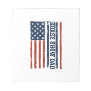 Horse Show Dad American Flag Vintage Shirt Design_ Notepad