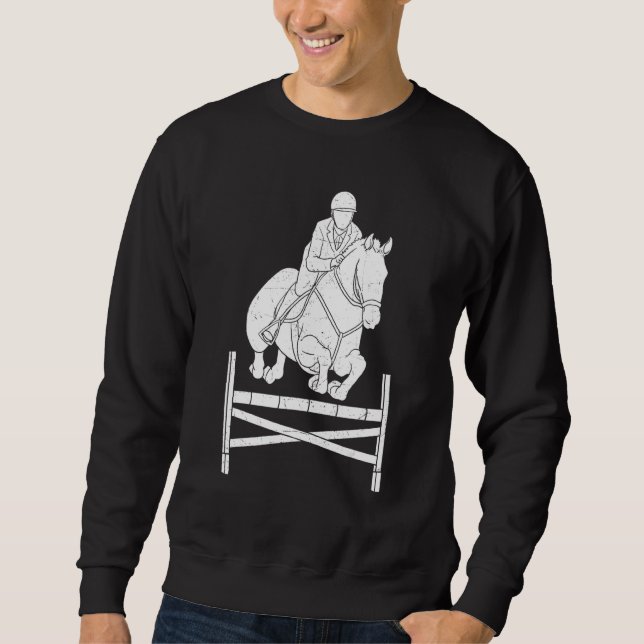 Horse Show Equestrian Jump Front Showjumping Compe Sweatshirt (Front)
