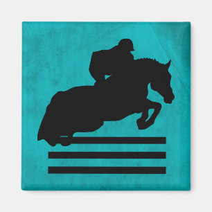 Horse Show Hunter Jumper Silhouette Magnet