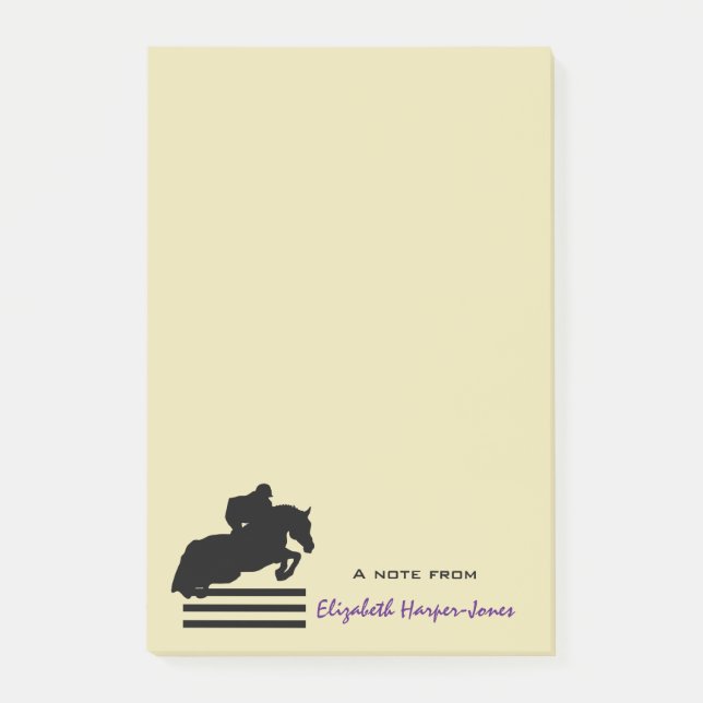 Horse Show Hunter Jumper Silhouette Post-it Notes (Front)