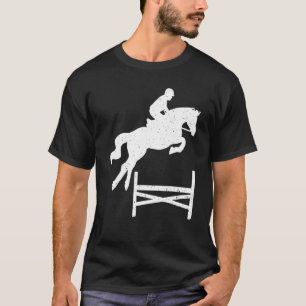 Horse Show Jump Front Equestrian Showjumping Compe T-Shirt