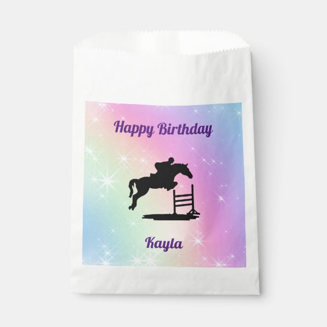Horse Show Jumping Birthday Party Favour Bags (Front)