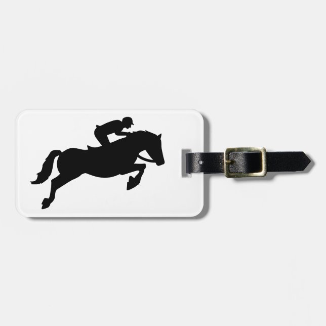 Horse show jumping luggage tag (Front Horizontal)