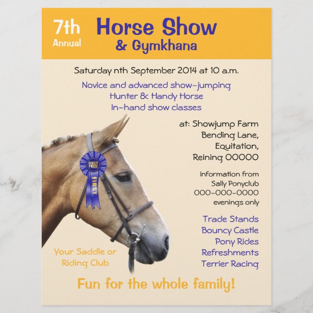 Horse show or gymkhana event flyer (Front)
