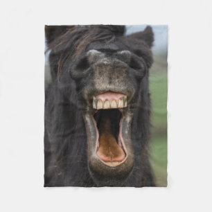 Horse Showing His Teeth Fleece Blanket