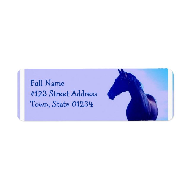 Horse Silhouette Design Return Address Label (Front)