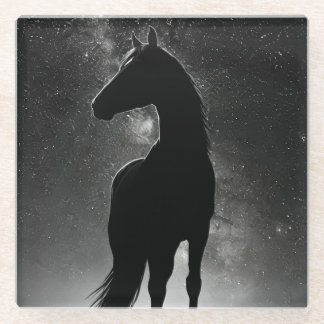 Horse Silhouette  Glass Coaster