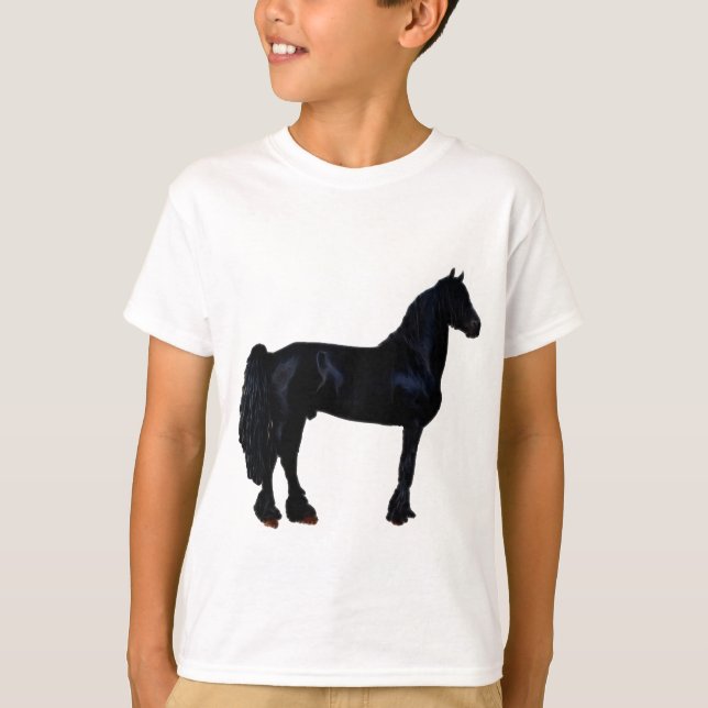 Horse silhouette in black and white T-Shirt (Front)