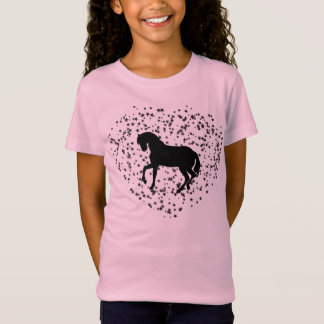 Horse silhouette on heart background T-Shirt