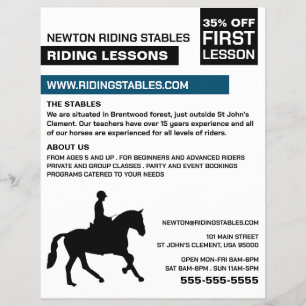 Horse Silhouette, Riding Instructor, Academy Flyer