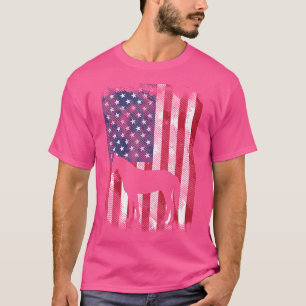 Horse Silhouette Us Flag Vintage Riding Patriotic T-Shirt