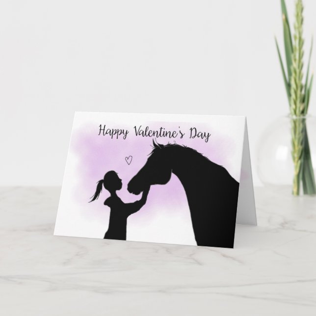 Horse Silhouette Valentine's Day Holiday Card (Front)