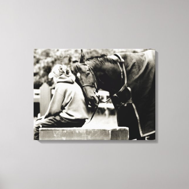 Horse Snuggles Canvas Print (Front)