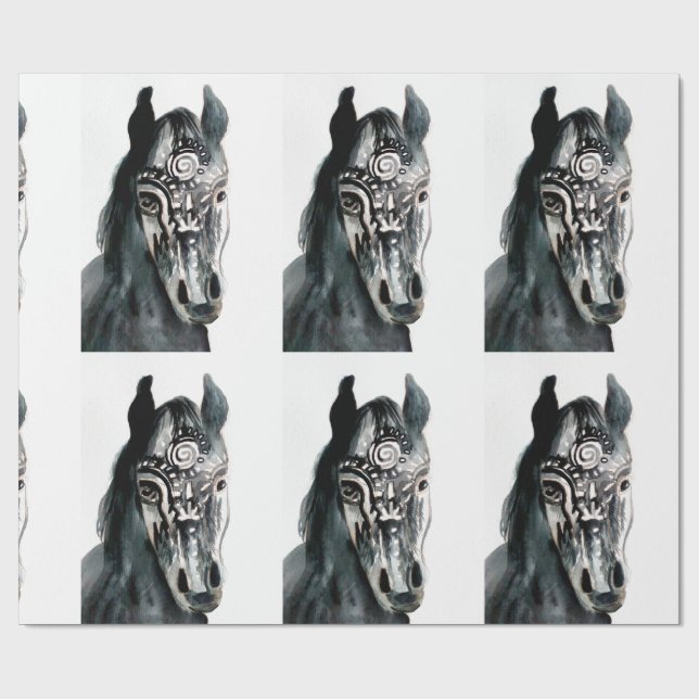Horse Spirit Matte Wrapping Paper, 30 in x 6 ft Wrapping Paper (Flat)