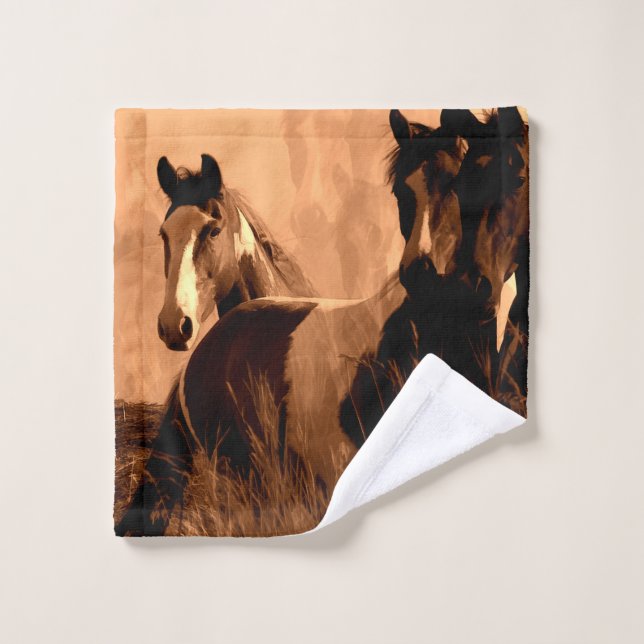 Horse Spirits Bath Towel Set (Wash Cloth)