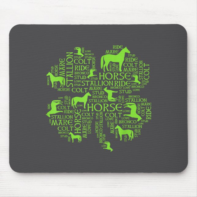 Horse St. Patrick's Day Iri-shirt - Clover Tee  Mouse Pad (Front)