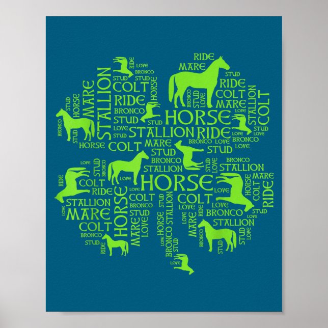 Horse St. Patrick's Day Iri-shirt - Clover Tee  Poster (Front)