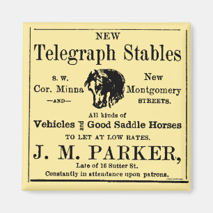 Horse Stable Newspaper Advertisement Magnet