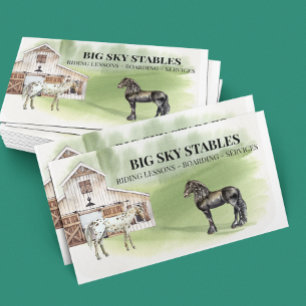 Horse Stables Riding Services Equestrian  Business Card
