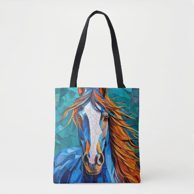 Horse Stained Glass Tote Bag (Front)