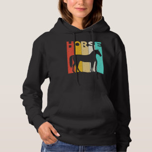 Horse Stand Lover Horseback Riding Equestrian Retr Hoodie