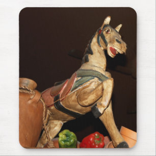 Horse Statue and Decor at Mexican Restaurant Photo Mouse Pad