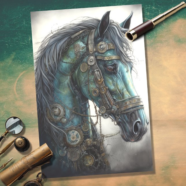 Horse Steampunk 2 Decoupage Paper (Creator Uploaded)