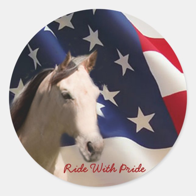 Horse Sticker American Flag (Front)