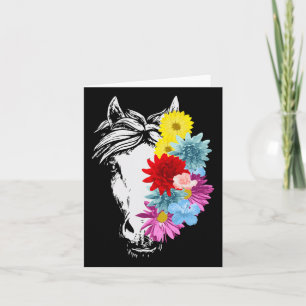 Horse Sunflower Cute Horseback Riding Flower Lover Card