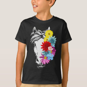 Horse Sunflower Cute Horseback Riding Flower Lover T-Shirt